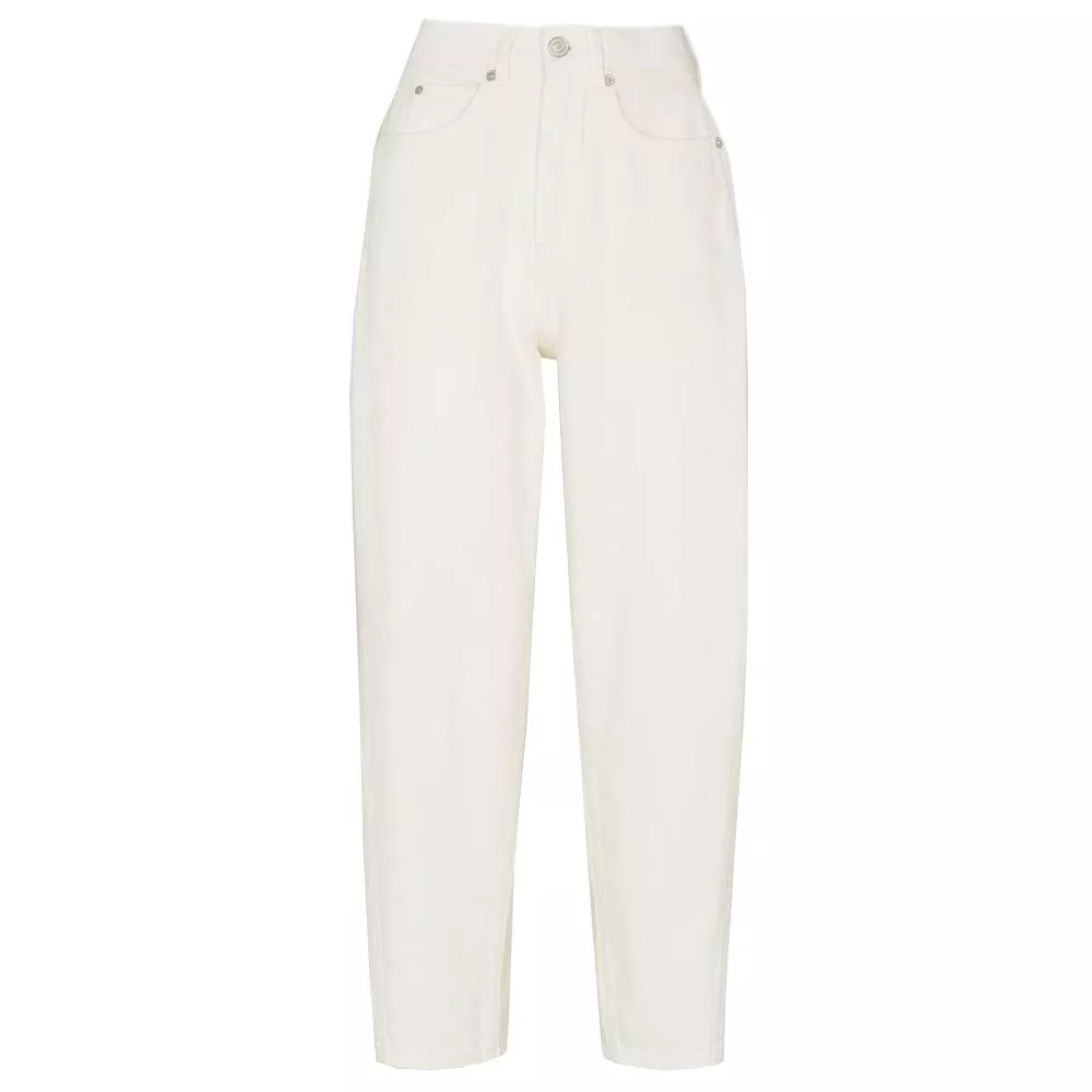Whistles High Waist White Barrel Leg Jeans